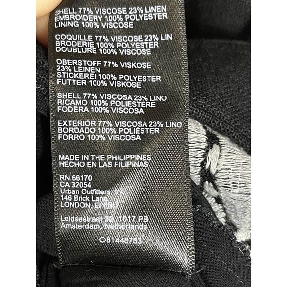 Maeve Anthropologie Dress Womens 10 Black‎ Tunic Sleeveless Embroidered Lined - Picture 9 of 11